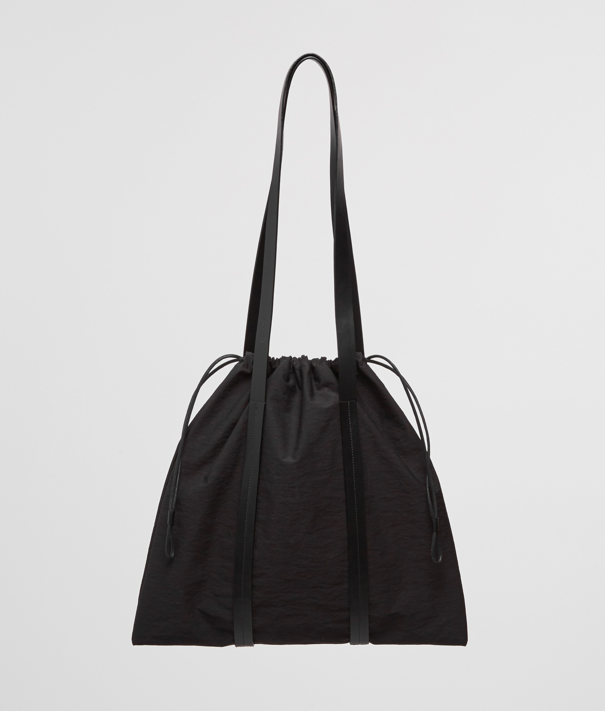 Building Block | Drawstring Tote in Black Crinkle